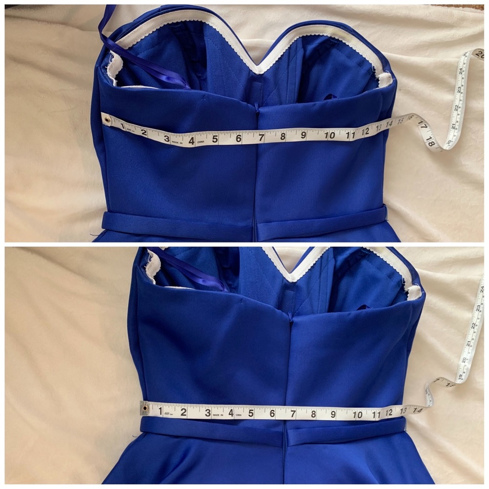 Terani Couture glamour blue high low formal prom dress (see description) - Picture 3 of 15